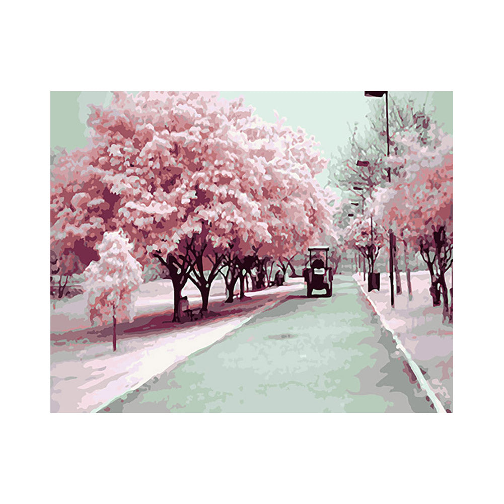 Spring Cherry Blossom Road - 40x50 cm paint by numbers kit