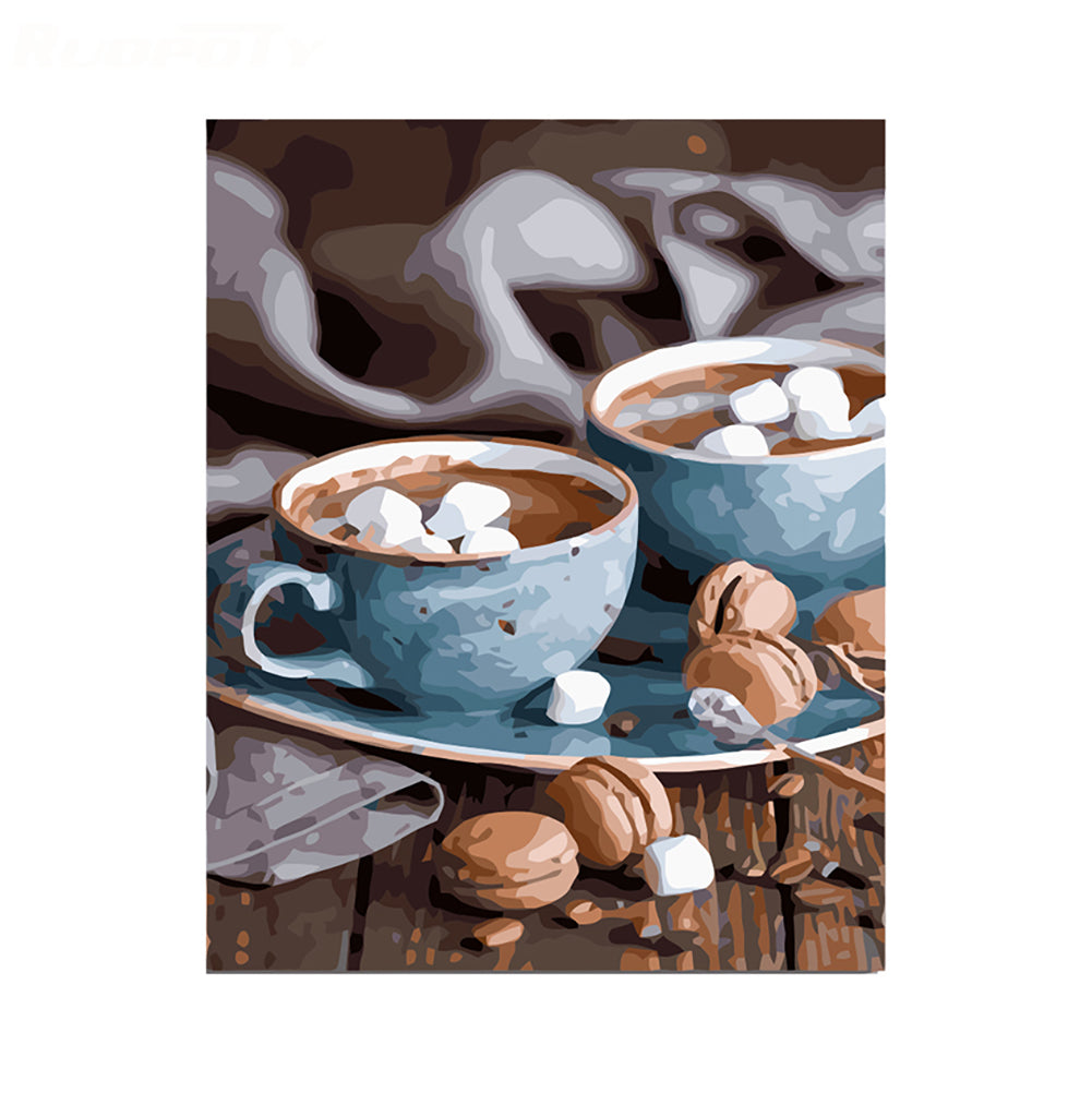 Cozy Hot Chocolate Cups - 40x50 cm paint by numbers kit