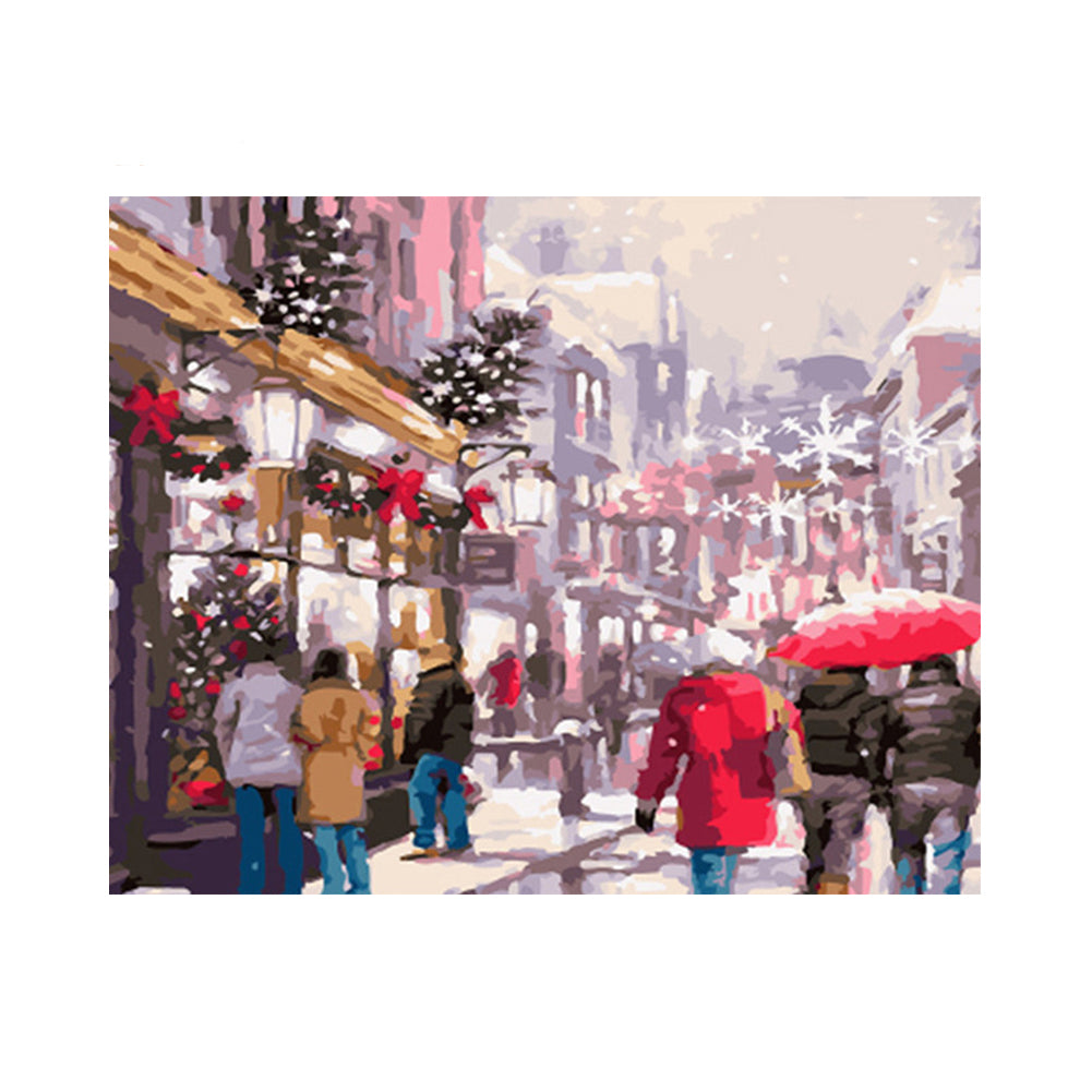 Festive Winter Street - 40x50 cm paint by numbers kit