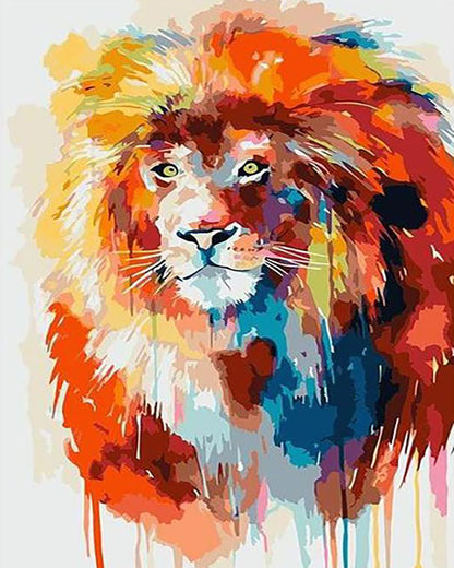 Vibrant Watercolor Lion - 40x50 cm paint by numbers kit