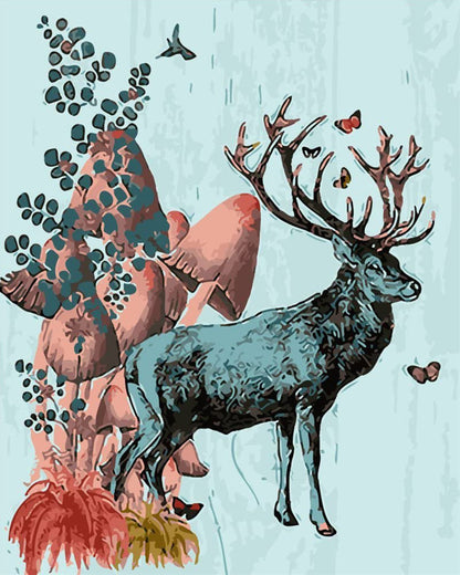 Forest Muse and Stag - 40x50 cm paint by numbers kit
