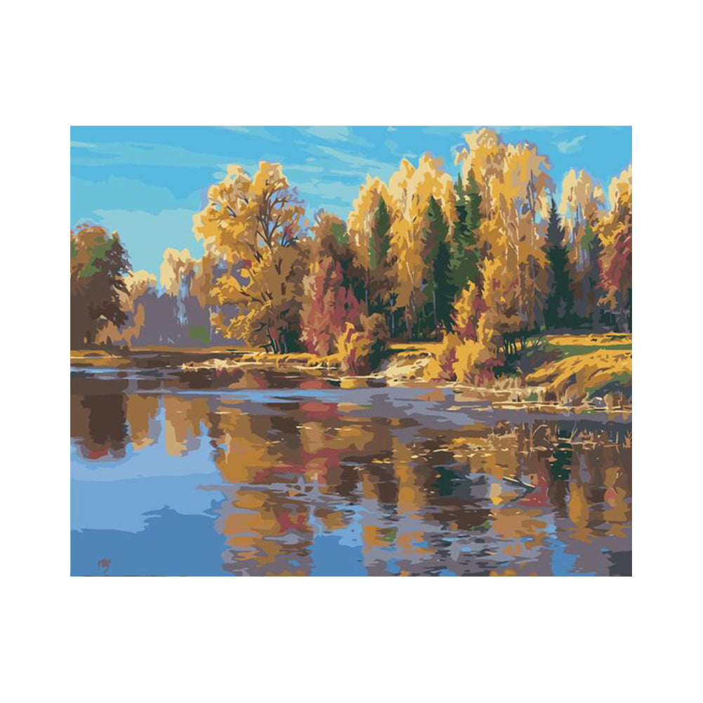 Golden Autumn River - 40x50 cm paint by numbers kit