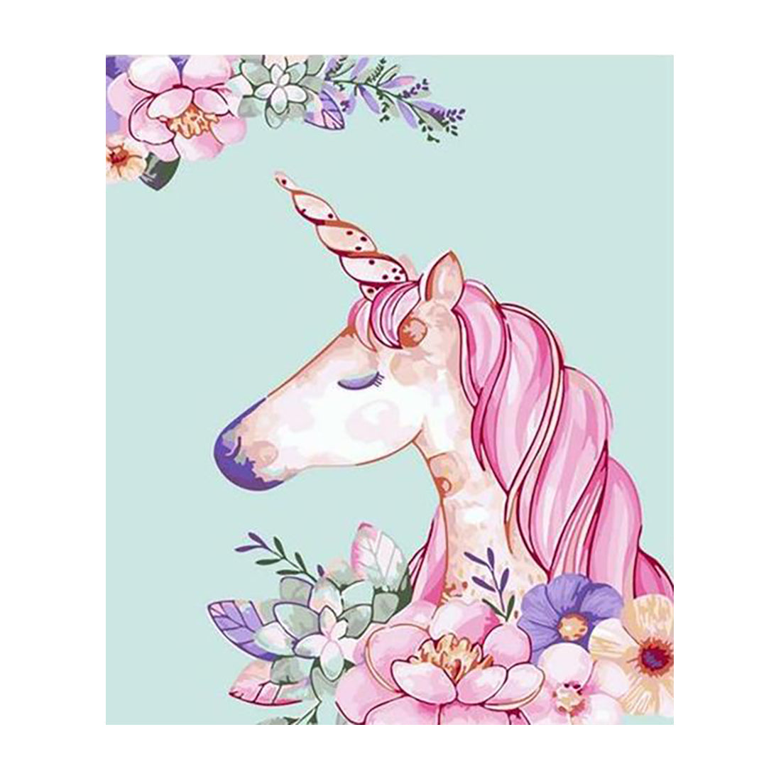 Pastel Floral Unicorn - 40x50 cm paint by numbers kit