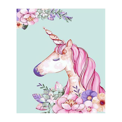 Pastel Floral Unicorn - 40x50 cm paint by numbers kit
