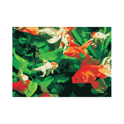 Koi Among Green Leaves - 40x50 cm paint by numbers kit