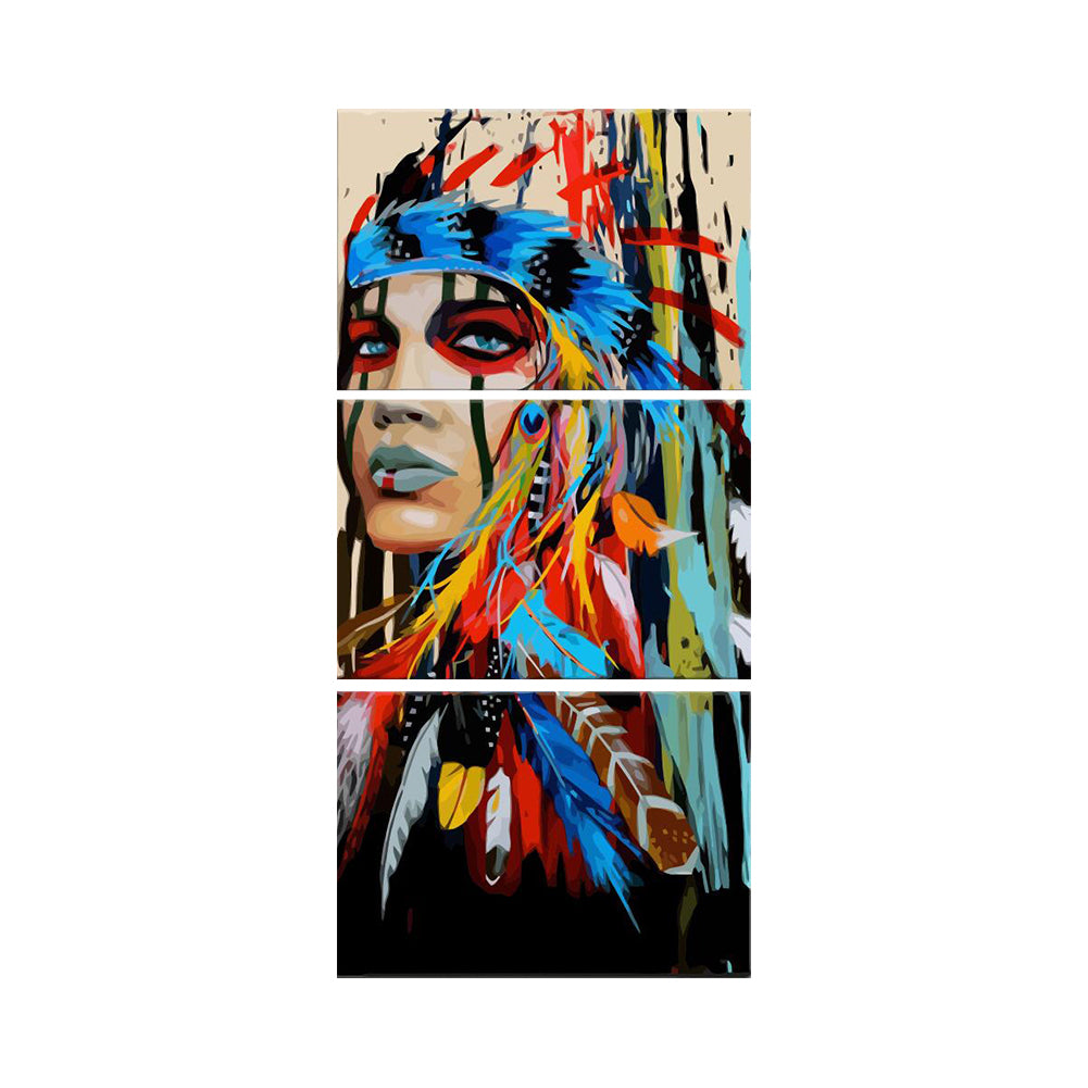 Colorful Feathered Portrait - 40x50 cm paint by numbers kit