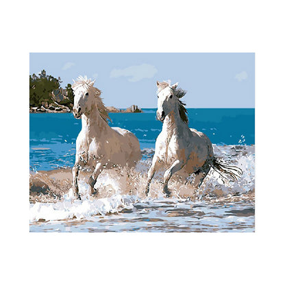 White Horses by the Sea - 40x50 cm paint by numbers kit
