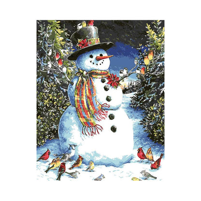 Snowman and Winter Birds - 40x50 cm paint by numbers kit