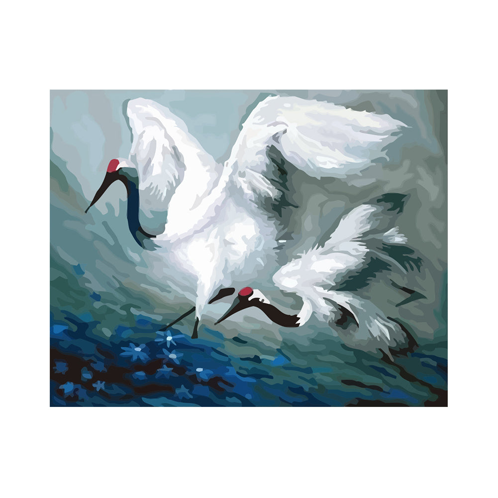 Dancing White Cranes - 40x50 cm paint by numbers kit