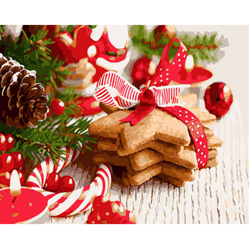 Christmas Star Cookies - 40x50 cm paint by numbers kit