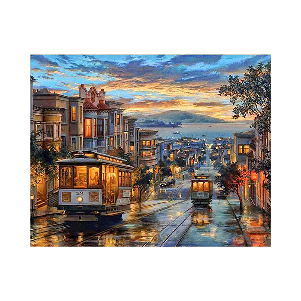 San Francisco Cable Cars - 40x50 cm paint by numbers kit
