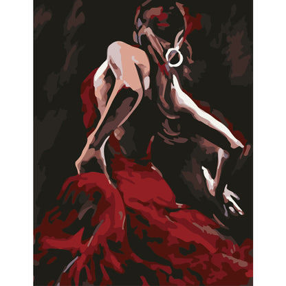 Red Dress Dancer - 40x50 cm paint by numbers kit