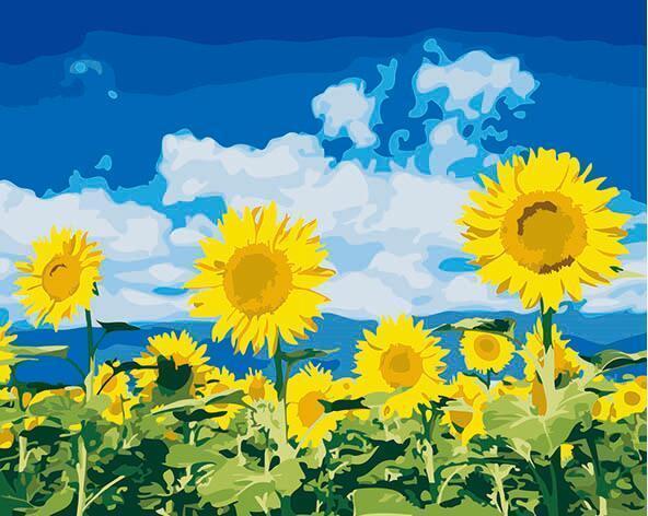 Sunflowers Under Blue Skies - 40x50 cm paint by numbers kit