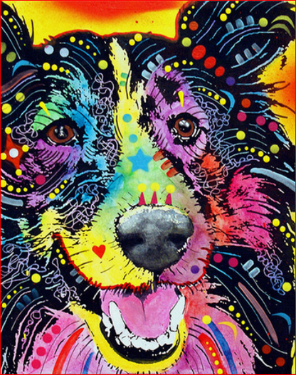 Colorful Joyful Dog - 40x50 cm paint by numbers kit