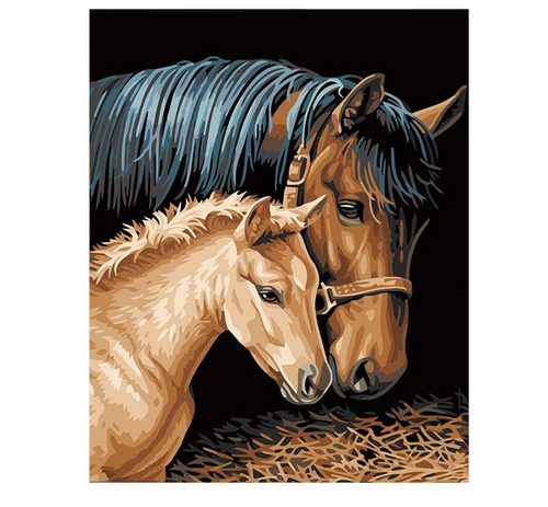 Tender Horse Embrace - 40x50 cm paint by numbers kit