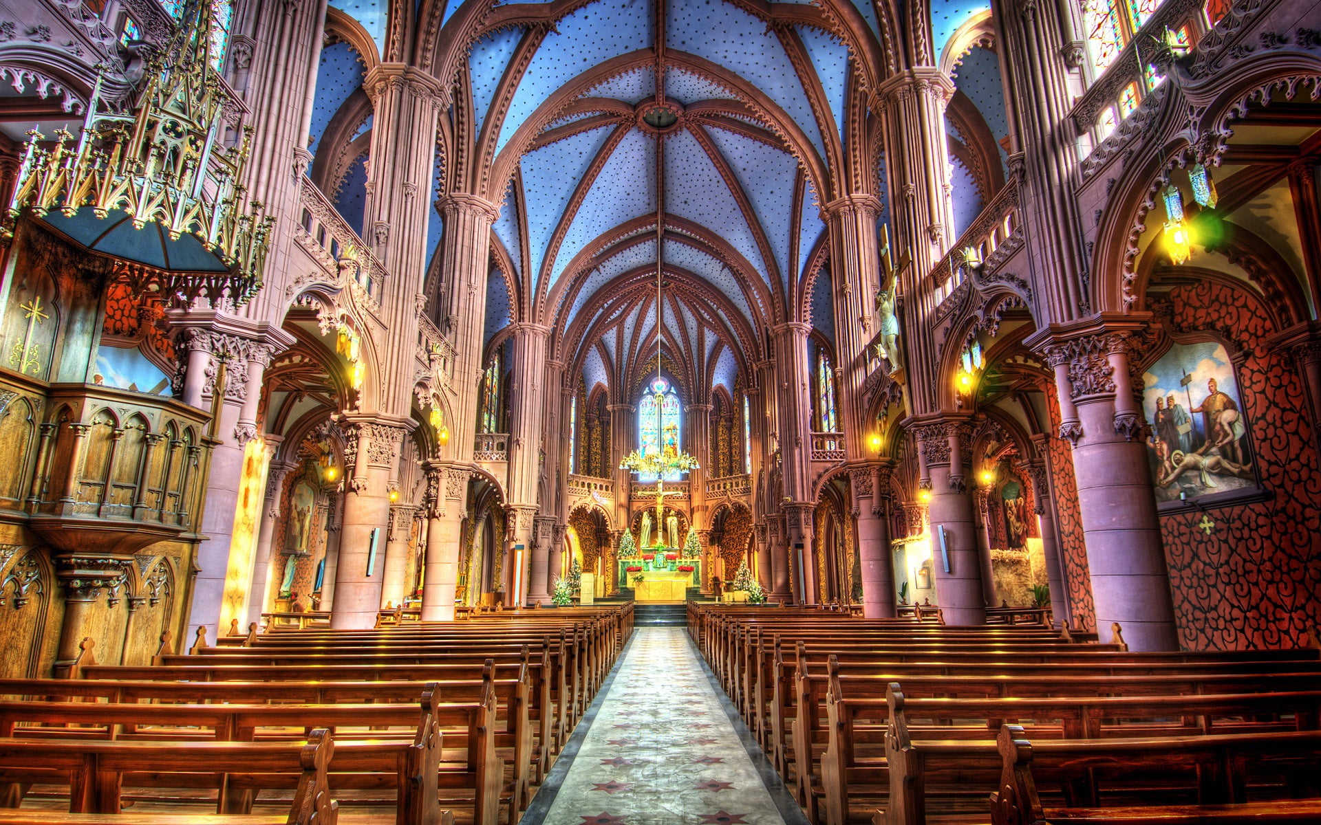 Grand Cathedral Interior - 40x50 cm paint by numbers kit