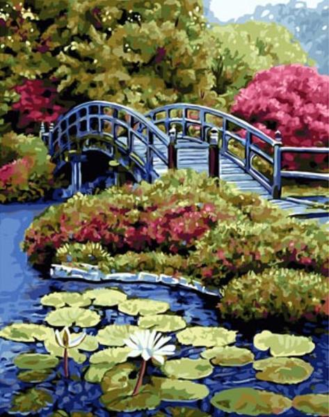Japanese Garden Bridge - 40x50 cm paint by numbers kit