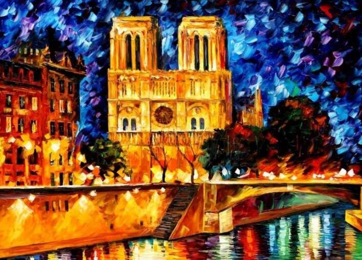 Notre Dame at Night - 40x50 cm paint by numbers kit