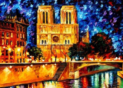 Notre Dame at Night - 40x50 cm paint by numbers kit