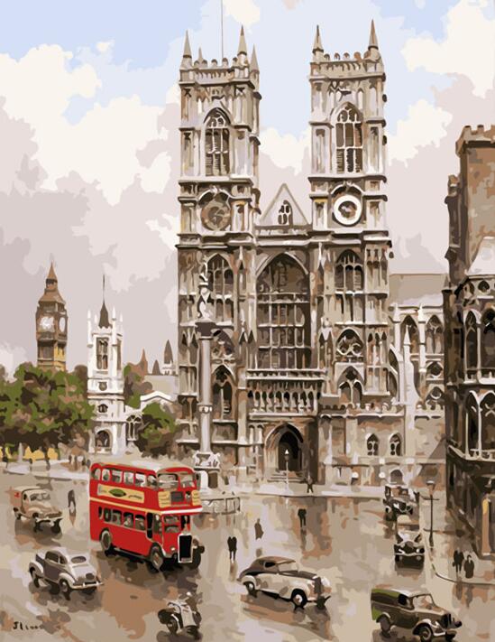 Vintage London Abbey - 40x50 cm paint by numbers kit