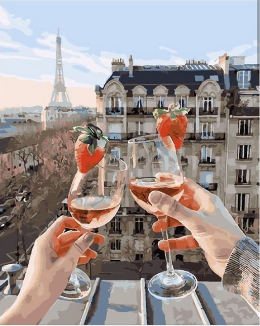 Paris Strawberry Toast - 40x50 cm paint by numbers kit