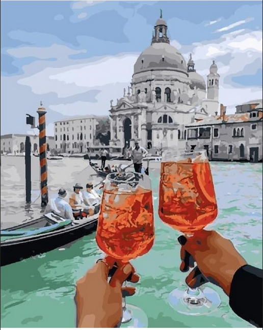 Venice Aperitif Toast - 40x50 cm paint by numbers kit