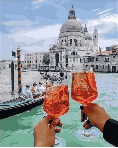Venice Aperitif Toast - 40x50 cm paint by numbers kit