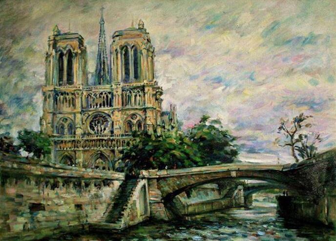 Louvre Pyramid at Twilight - 40x50 cm paint by numbers kit
