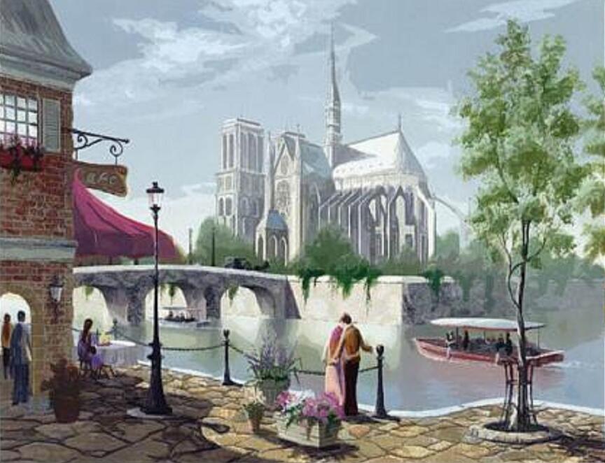 Notre Dame by the Seine - 40x50 cm paint by numbers kit