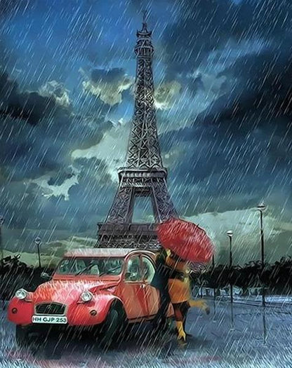 Rainy Romance in Paris - 40x50 cm paint by numbers kit
