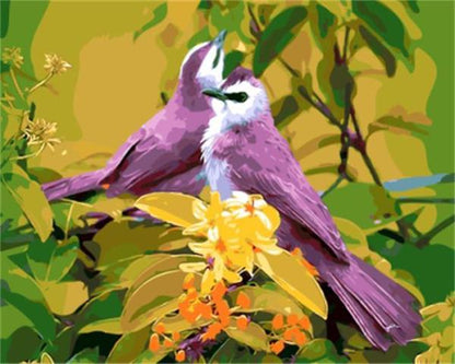Purple Birds in Bloom - 40x50 cm paint by numbers kit