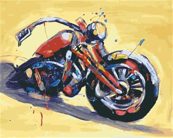 Vibrant Vintage Motorcycle - 40x50 cm paint by numbers kit