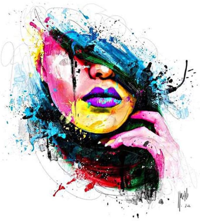 Vibrant Hidden Face - 40x50 cm paint by numbers kit