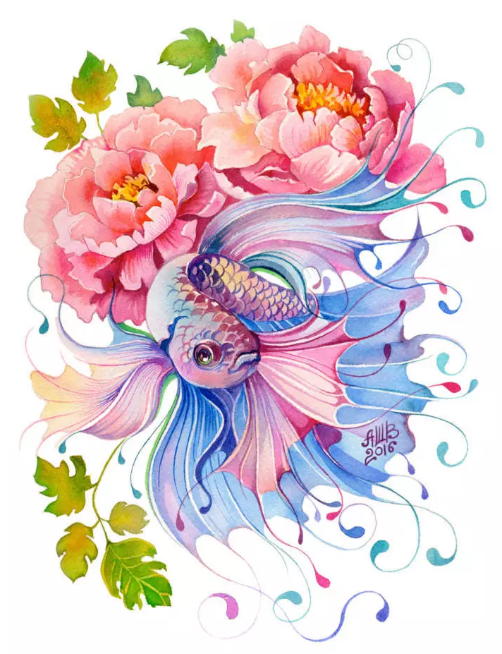 Betta Bloom Watercolor - 40x50 cm paint by numbers kit