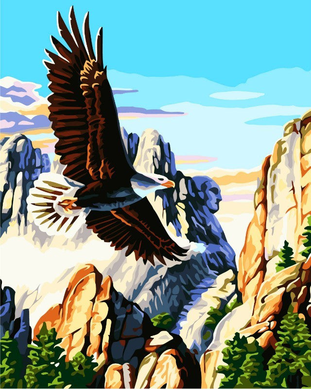 Mountain Eagle Flight - 40x50 cm paint by numbers kit