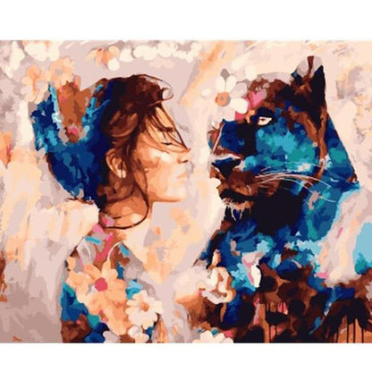 Floral Panther Bond - 40x50 cm paint by numbers kit