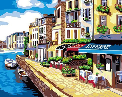 Coastal Village Promenade - 40x50 cm paint by numbers kit
