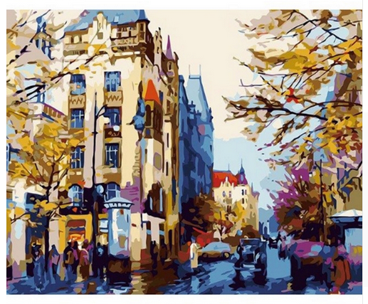 Autumn City Stroll - 40x50 cm paint by numbers kit