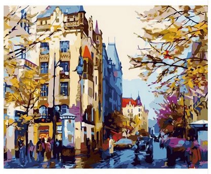 Autumn City Stroll - 40x50 cm paint by numbers kit