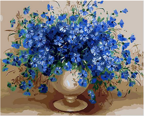 Blue Floral Elegance - 40x50 cm paint by numbers kit