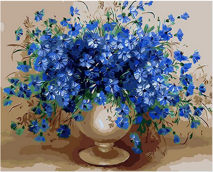 Blue Floral Elegance - 40x50 cm paint by numbers kit