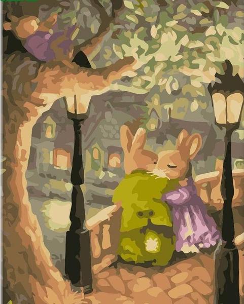 Tender Rabbits Under the Tree - 40x50 cm paint by numbers kit