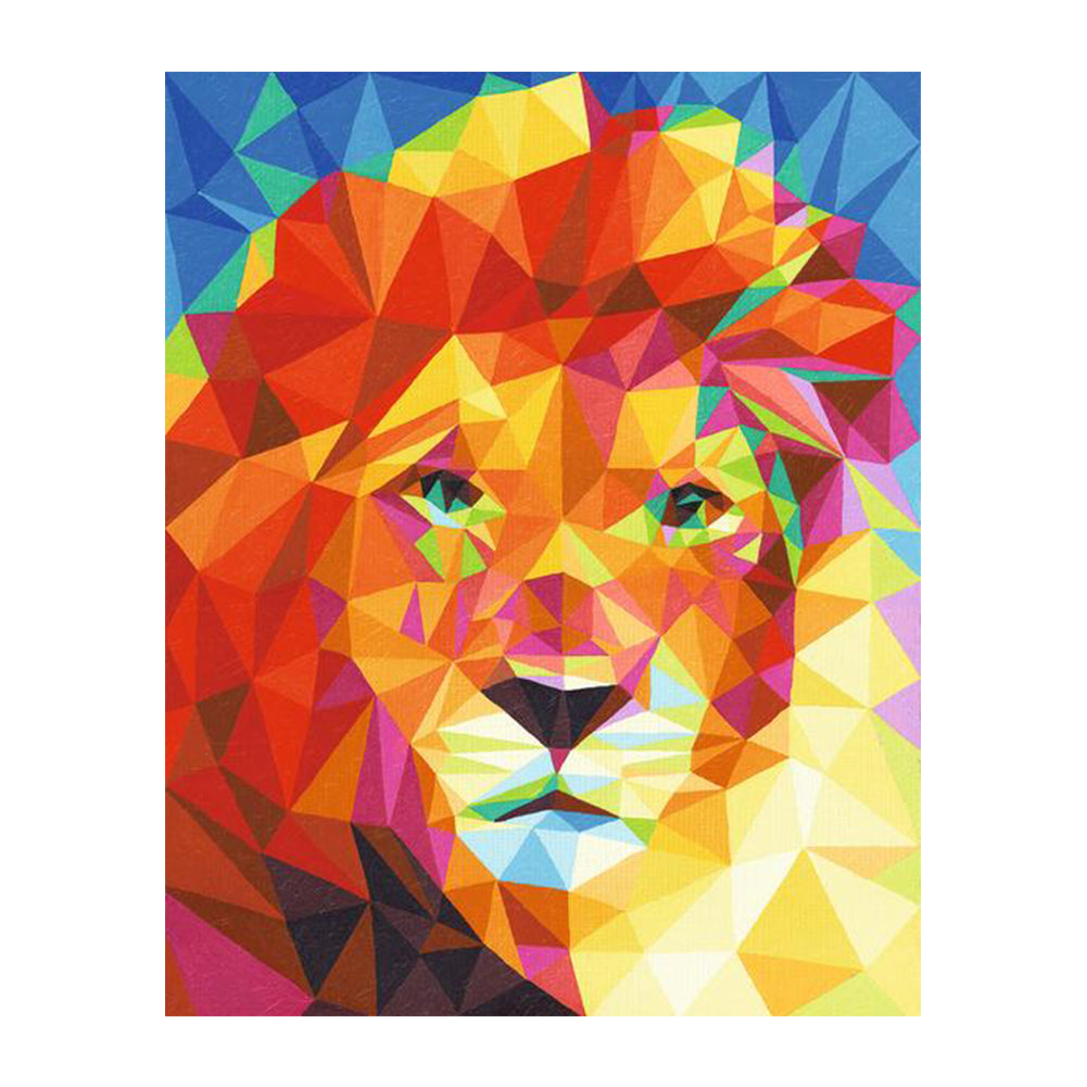 Geometric Rainbow Lion - 40x50 cm paint by numbers kit
