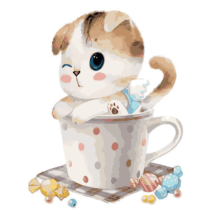 Sweet Kitten in a Teacup - 40x50 cm paint by numbers kit
