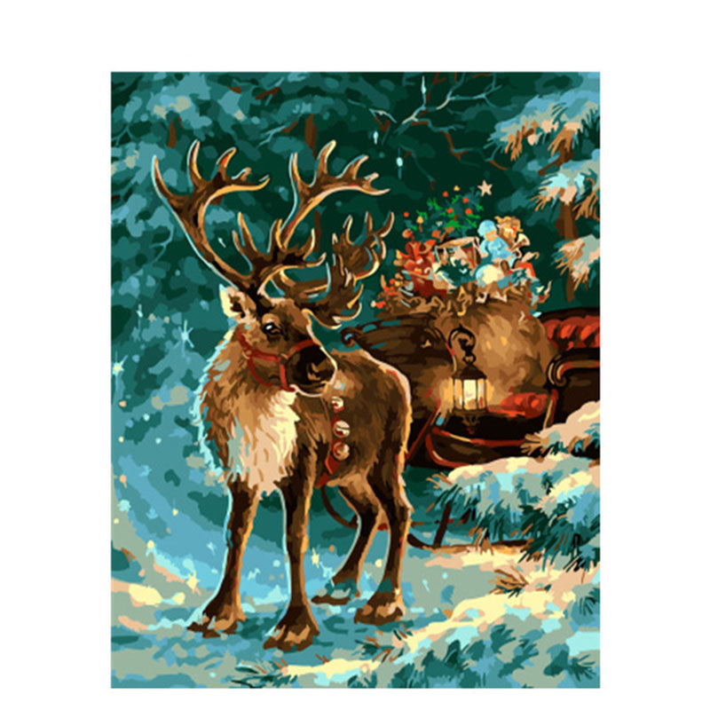 Christmas Reindeer in Snow - 40x50 cm paint by numbers kit