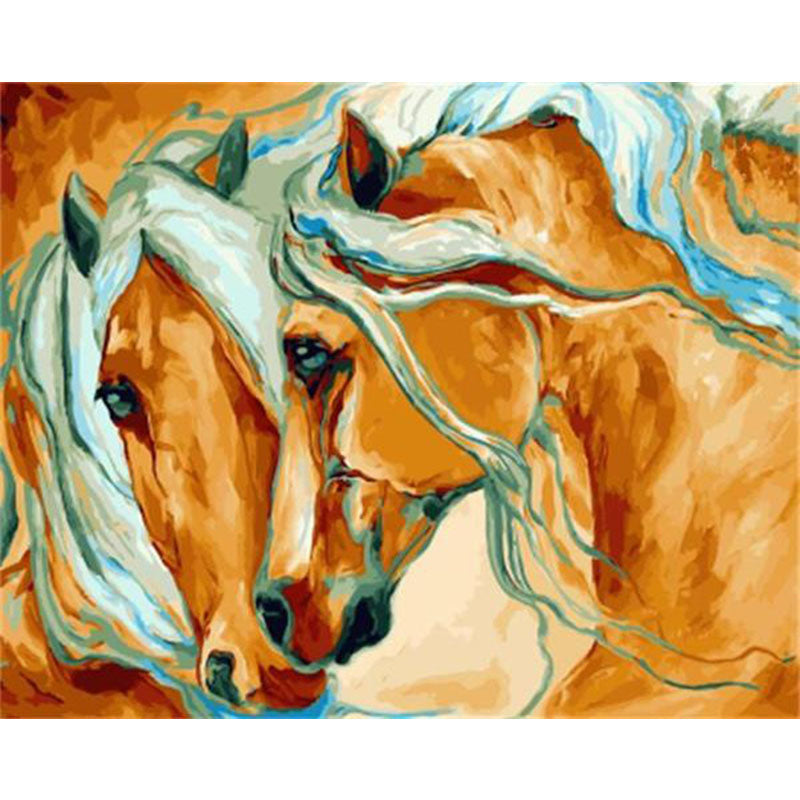 Tender Golden Horses - 40x50 cm paint by numbers kit