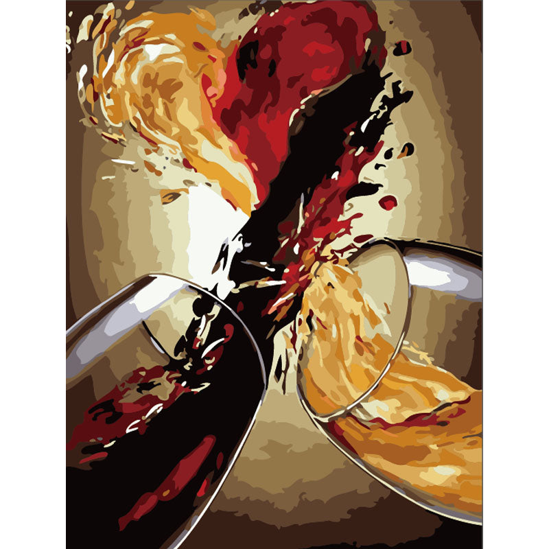 Abstract Red Wine Splash - 40x50 cm paint by numbers kit
