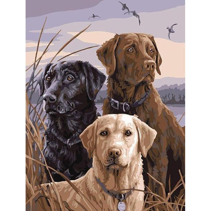 Three Loyal Retrievers - 40x50 cm paint by numbers kit