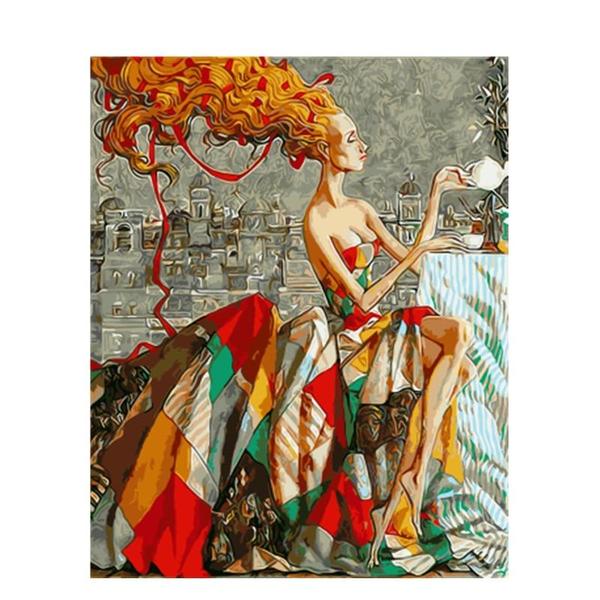 Elegant Red Haired Woman - 40x50 cm paint by numbers kit