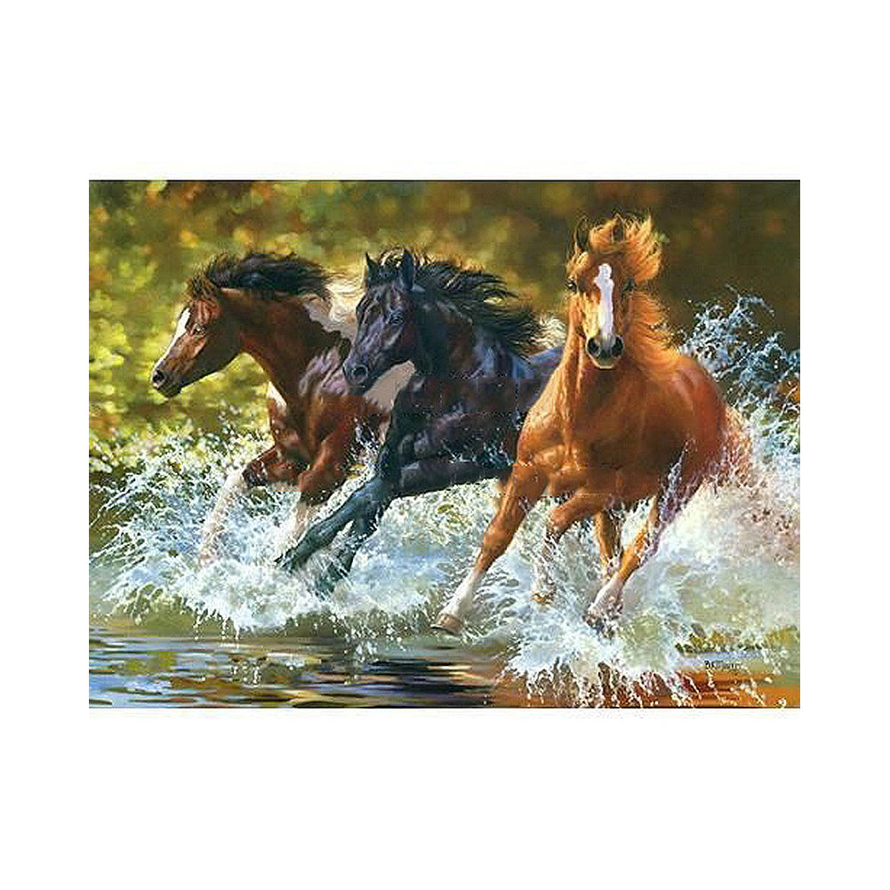 Horses Running Through Water - 40x50 cm paint by numbers kit